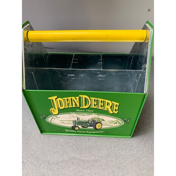 John Deere Green Metal Utensil Caddy with Wooden Handle - Picture 2 of 9